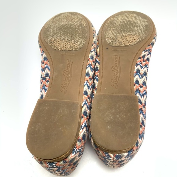 LUCKY BRAND Tassel Canvas Leather Flats Shoes 7.5 - Picture 12 of 16